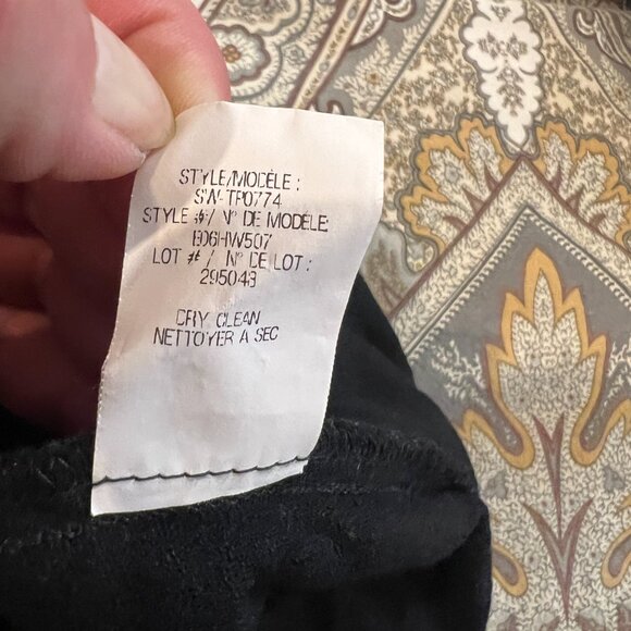 Helmut Lang XS Black Sheer  Long Sleeve V Neck Asymmetrical Hem Whymsical Top - Picture 9 of 10